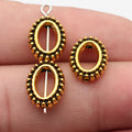 Dotted Oval Frame Small Hole Beads in Two Finishes view 3
