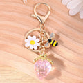 Gold-Tone Strawberry Charm Keychain With Daisy And Bee Accents view 9