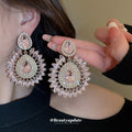 Crystal Teardrop Statement Earrings in Three Colors view 4