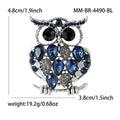 Jeweled Owl Brooch in Four Mixed Crystal Color Palettes view 4