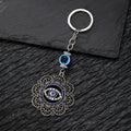 Silver Tone Hamsa Heart and Evil Eye Split Ring Keychains view 10