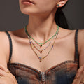 Natural Stone Bead Necklace Black Zircon Teardrop Pendant view 2