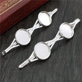 Double Round Bezel Metal Hair Clip Findings in Two Finishes view 4