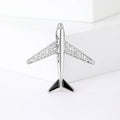 Crystal Airplane Brooch Love You Forever Gold Silver view 3