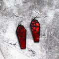 Halloween Coffin Drop Earrings Bat Spiderweb Four Colors view 3