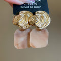 Shell Look Square Drop Earrings in Blush and Leopard Print view 6