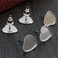 Polished Stainless Steel Heart Bezel Stud Earring Settings view 3