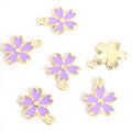 Five Petal Enamel Flower Charms in Six Colors and Two Metal Tones view 10