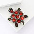Crystal Turtle Brooch With Dark Metal Shell and Gem Accents view 3