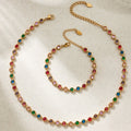 Multicolor Crystal Tennis Necklace and Bracelet Collection view 3
