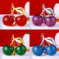 Large Glitter Jelly Cherry Keychains in Five Colors plus Assorted Option view 2