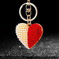 Double Sided Pearl and Crystal Heart Keychains in Five Colors plus Assorted view 2