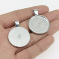 Round 25 mm Cabochon Pendant Settings in Five Metal Finishes view 6
