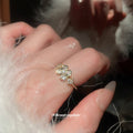 Open Ring Rhinestone Oval Or Flower Gold Silver Styles view 3