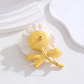 Gold Tone Rose Metal Brooch Pin for Jackets and Lapels view 3