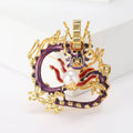 Colorful Coiled Dragon Enamel Brooch In Four Colorways view 7