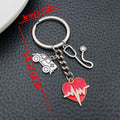 Silver Tone Medical Heart Stethoscope and Ambulance Keychains view 6