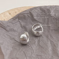 Silver Ribbed Huggie Hoop Earrings Textured Metal Pair view 3