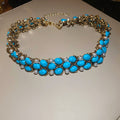 Gold Pearl X And Turquoise Necklace Bracelet Stud Styles view 7