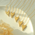 Gold Steel Crystal Border Heart Pendant Chain Necklace view 1