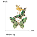 Enamel Butterfly Brooch with Floral Wings in Two Colors view 5