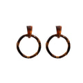 Brown and Cream Bamboo Look Round Statement Stud Earrings view 5