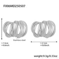 Multi-Line Pumpkin Hoop Stud Earrings Gold Or Steel view 6