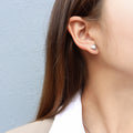 Polished Heart Stud Earrings In Gold Or Steel Metal Tone view 6