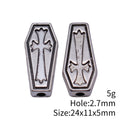 Antique Silver Metal Coffin Cross Spacer Bead For Jewelry Making view 3
