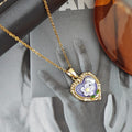 Heart Flower And Pearl Accent Pendant Necklace In Four Colors view 7