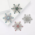 Crystal Snowflake Brooch in Four Color Finishes Decorative Lapel Accessory view 1