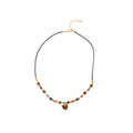 Brown Round Bead Stretch Ring Large Center Stone Accents view 5