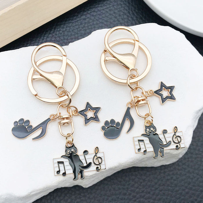 Black Cat Music Keychain Collection with Six Scenes