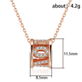 Openwork Barrel Pendant Necklace In Three Metal Tones view 5