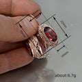 Red And Blue Oval Stone Filigree Drop Earrings In Rose Tone view 4