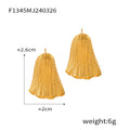 Coral Conch Woven Mesh Geometric Drop Stud Earrings view 10