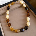 Acrylic Amber Cream Bead Necklace Bracelet Drop Earrings view 7