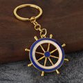 Metal Ship Wheel Keychain, Gold Or Silver Tone, 8 Color Styles view 7