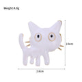 Black Silver Tone Cat Enamel Two Designs Metal Brooch Pin 2.6 cm view 2