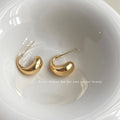 Gold And Silver Tone Polished Teardrop Huggie Hoop Earrings view 3