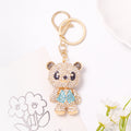 Rhinestone Teddy Bear Keychain Gold Metal Four Vest Styles view 6