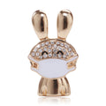 Gold Rabbit Face Mask Brooch Crystal Forehead Two Colors view 1