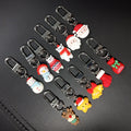 Silver Tone Christmas Resin Novelty Clip Keychains in Eleven Designs view 1