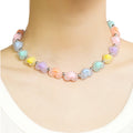Pastel Candy Bead Necklace Heart Choker Bracelet Set view 2