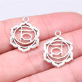 Seven Chakra Symbol Openwork Metal Pendants in Silver Tone view 7