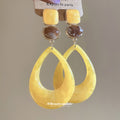 Resin Circle and Teardrop Earrings in Warm Yellow Tones view 4