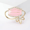 Enamel Face Mask Brooch with Bow Outline in Five Colors view 5