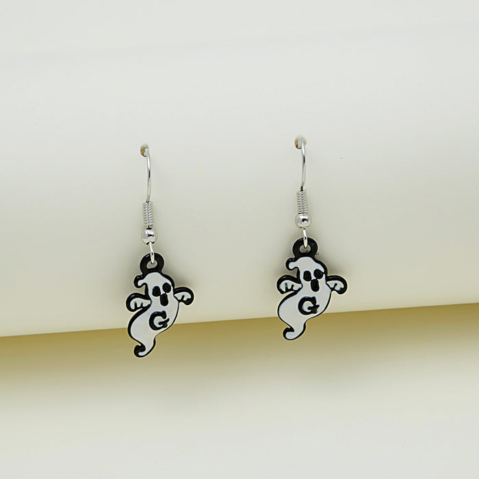 Vampire Lips and White Ghost Halloween Hook Earrings