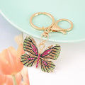 Rhinestone Butterfly Keychain Metal Insect Wing Bag Charm view 10
