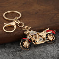 Rhinestone Motorcycle Keychain With Split Ring And Lobster Clasp view 4